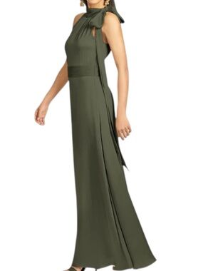 NWT SACHIN + BABI Black Sleeveless Tie Neck Waist Tie Maxi Dress Gown Size 2
